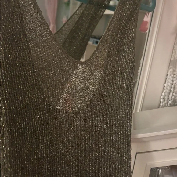 Mermaid Metallic Open-Weave Scoop Neck knit dress - Picture 3 of 6